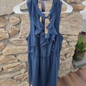 BCBGeneration Blue Ruffle Mini Dress